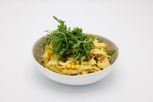 Pasta met kip & lichte curry
